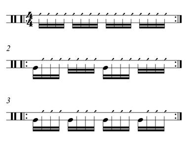 Škola hry na djembe I  - Střídavé údery v šestnáctinách ve čtyřčtvrťovém taktu