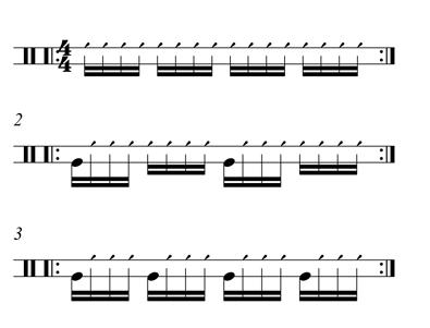 Škola hry na djembe I  - Střídavé údery v šestnáctinách ve čtyřčtvrťovém taktu