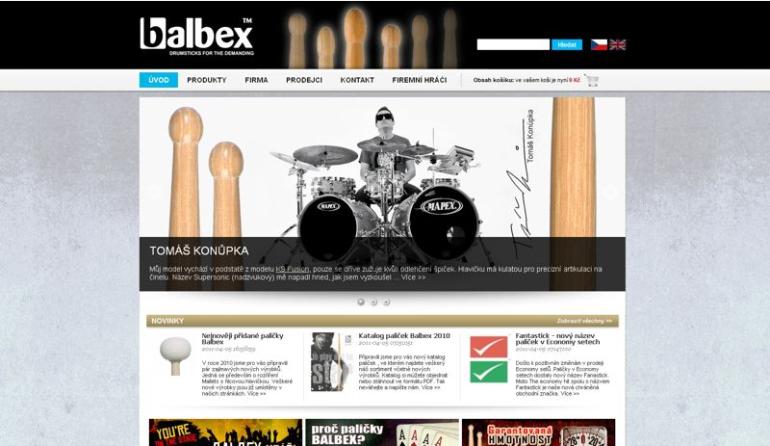 Balbex drumsticks: Nový web včetně e-shopu