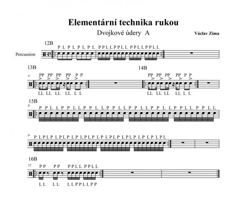 Elementární úderová technika rukou VII - Notace 12B – 16B