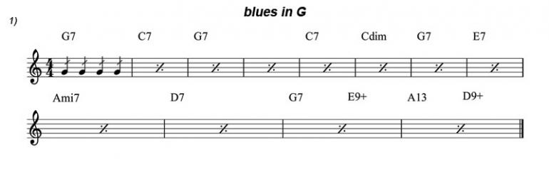 Rockové kurzy – elektrická kytara V: Tipy pro blues - příklad 1