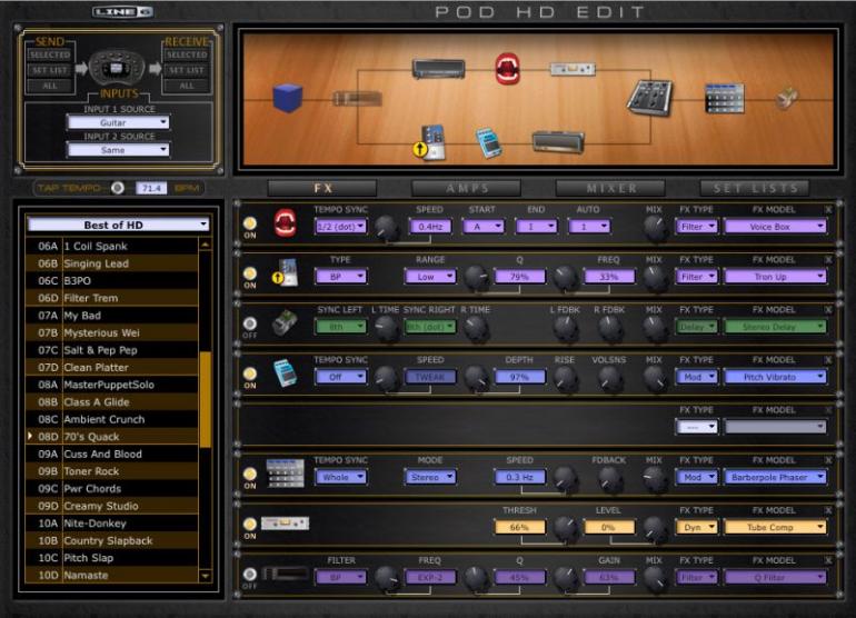 Line 6 POD HD - digitálně modelující multiprocesor