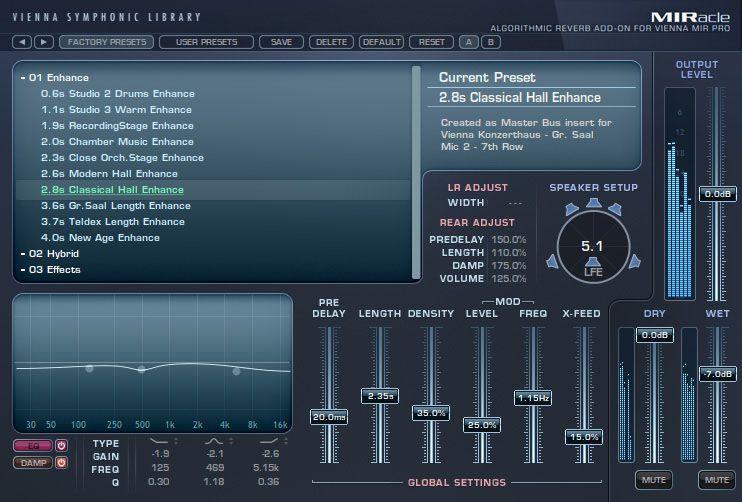 Vienna Symphonic Library MIR Pro - konvoluční reverb