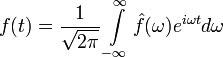 A takto vypadá zpětná Fourierova transformace, která se nás také týká.