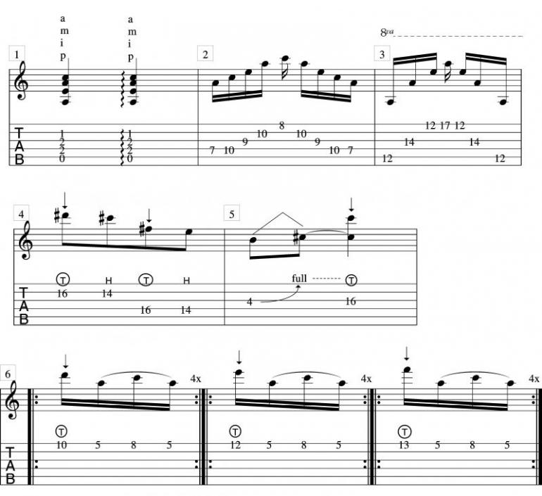 Techniky hry? A jaké? 7 - Arpeggio. Tapping