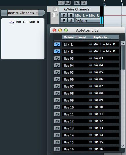 ReWire kanály v Cubase