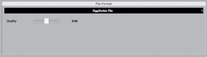 OggVorbis neumožňuje nastavení vzorkovací frekvence. Nastavuje se pouze obecný parametr, to Kvalitu.