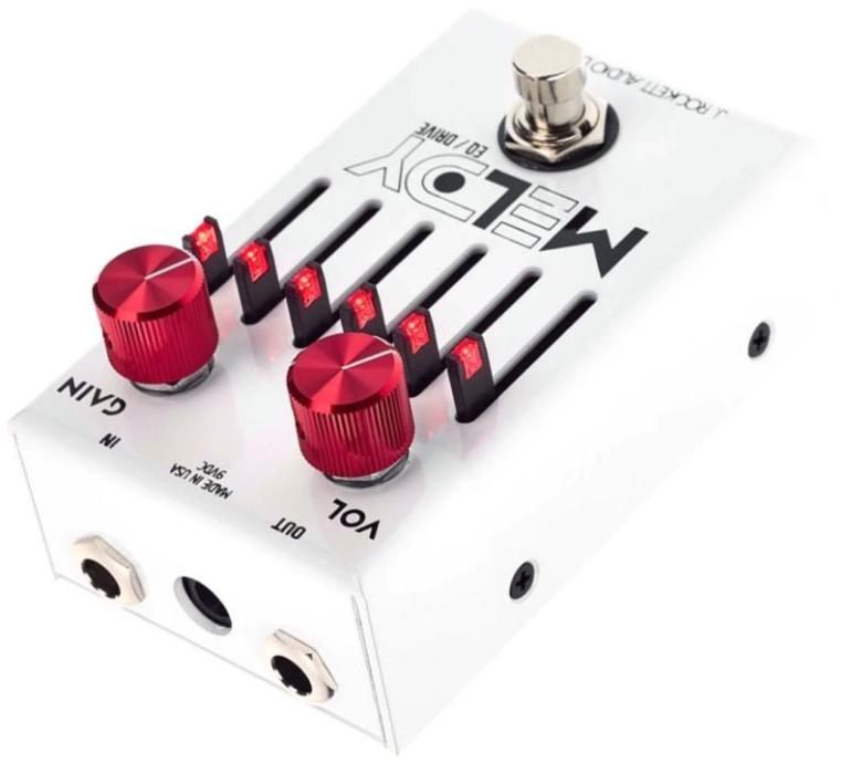 J. Rockett Audio Designs The Melody Overdrive - efektový pedál kombinující možnosti boostu, overdrivu a šestipásmového ekvalizéru