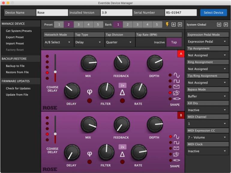 Eventide: Rose Delay Pedal v3.0