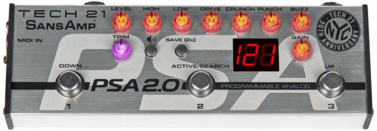 Tech 21 SansAmp PSA 2.0 - moderní, univerzální, analogový emulátor lampového zesilovače a overdrive