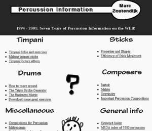 Percussion information - bicí a tympány