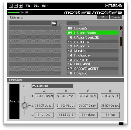 Remote Editor: Knihovna Halion Sonic