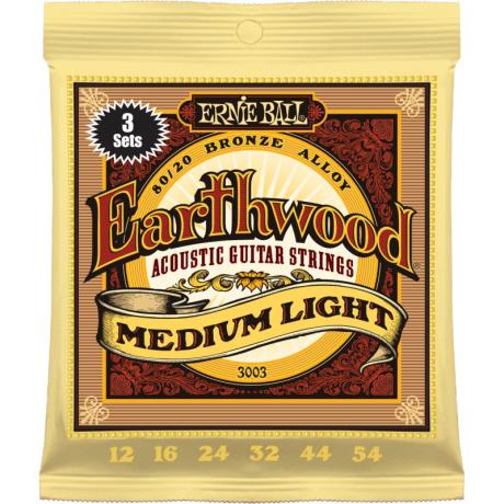 Ernie Ball: Earthwood Medium Light - 3 Pack