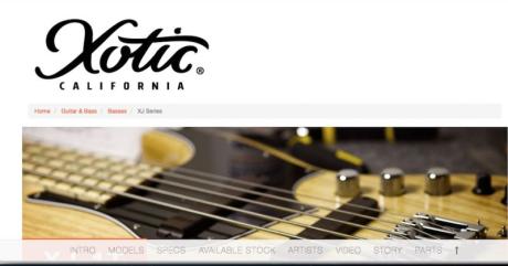 Nový web firmy Xotic: Nyní také s baskytarami Xotic XJ Series