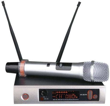 Dexon: MBC 840 moderní true-diverizty UHF bezdrátový mikrofon s IR portem