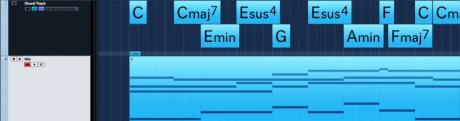  MIDI data lze v Cubase jednoduše převést na ChordTrack data a opačně.