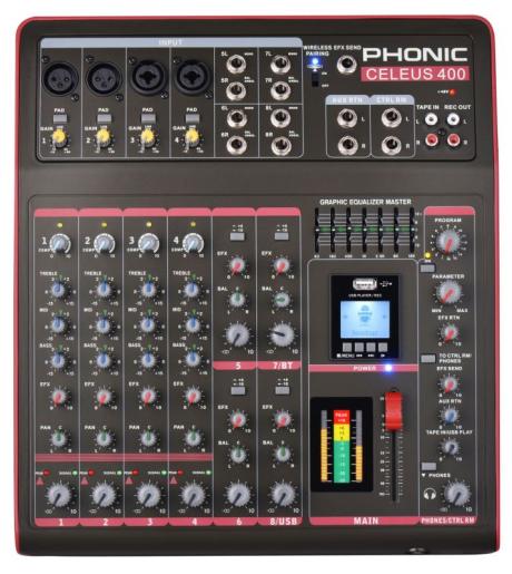 Phonic Celeus 400 - osmikanálový analogový mix