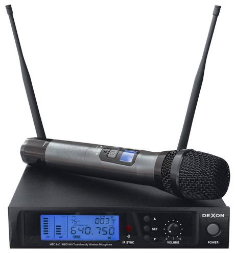 Dexon: MBD 840 moderní true-diverzity UHF bezdrátový mikrofon s dosahem 130 m