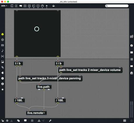 Max for Live - Extrémně osobní Ableton Live - XY ovladač hlasitosti a panoramy