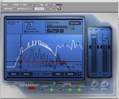 M-Audio iZotope Spectron - spektrální delay, filter, phazer, morfodér, modulátor a tak dále...