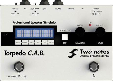 Two Notes Audio Engineering Torpedo C.A.B. - simulace konce zvukového řetězce