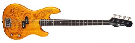 Luna Guitars Tattoo Electric Bass LC - designová basa, která hraje