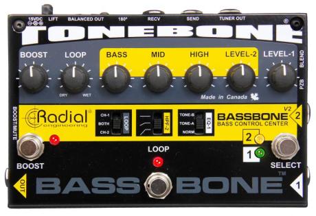 Radial Tonebone Bassbone V2 - dvoukanálový baskytarový předzesilovač